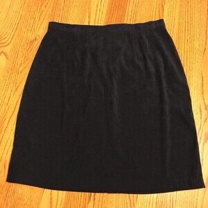 Vintage Style Navy Velvety Straight Line Skirt